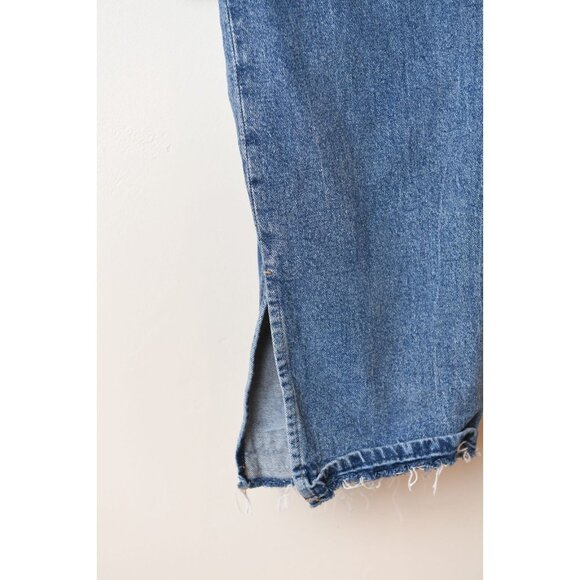 H&M Women’s Size 10 Divided Blue Jeans With Raw Hem and Side Slit Medium Wash - Picture 3 of 12